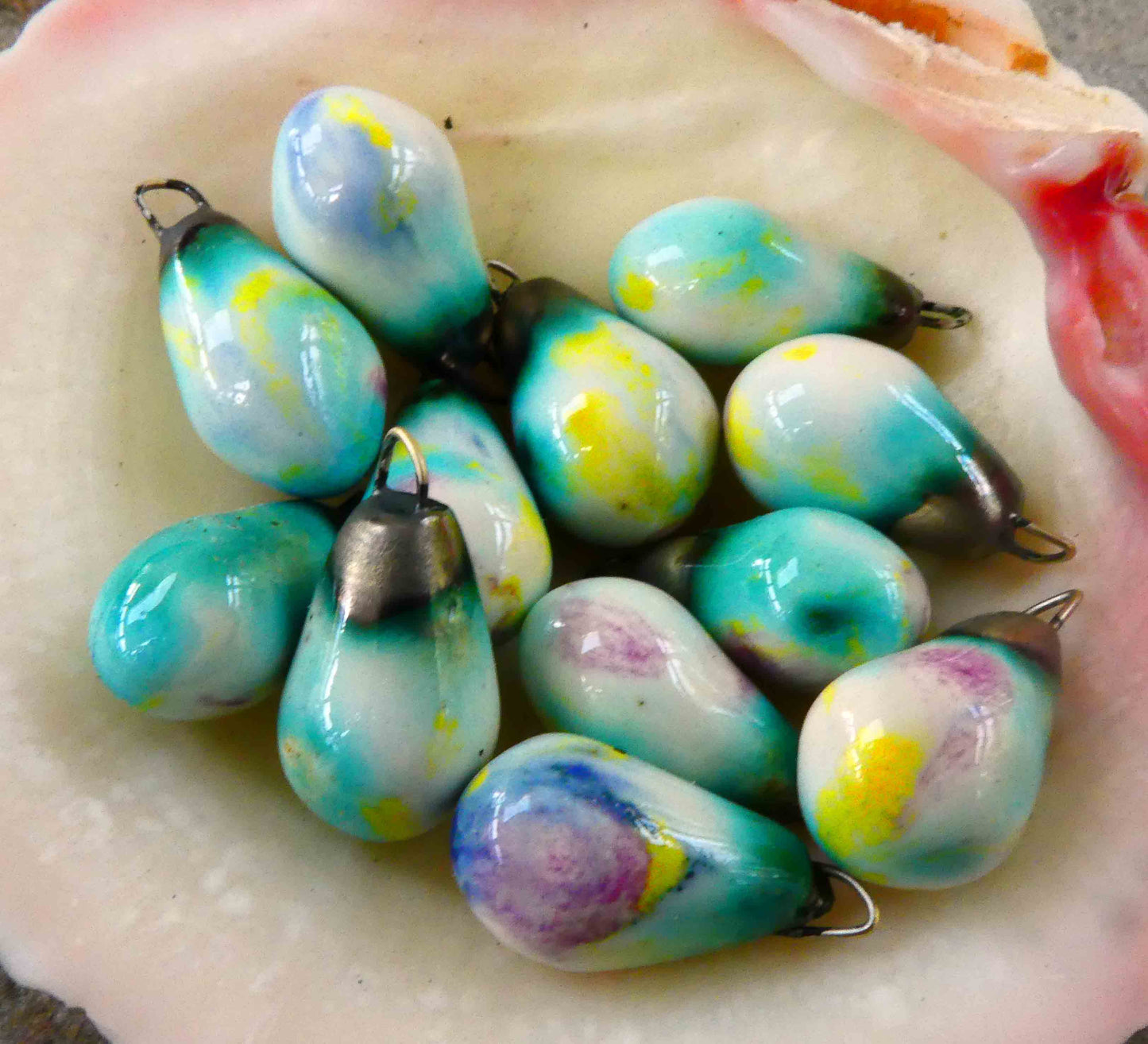 Ceramic Drops Earring Charms -Jazz Notes