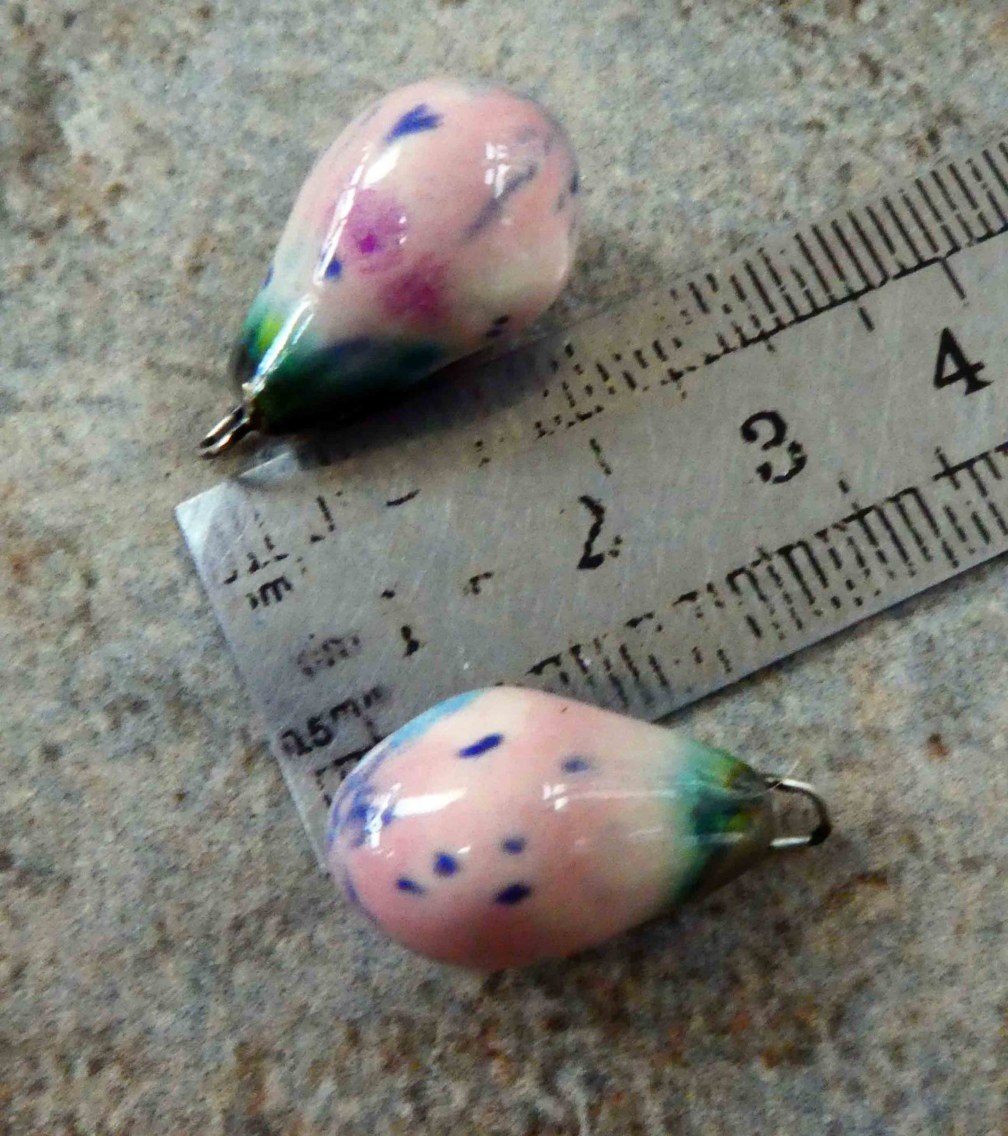Ceramic Drops Earring Charms -Pink Pixie