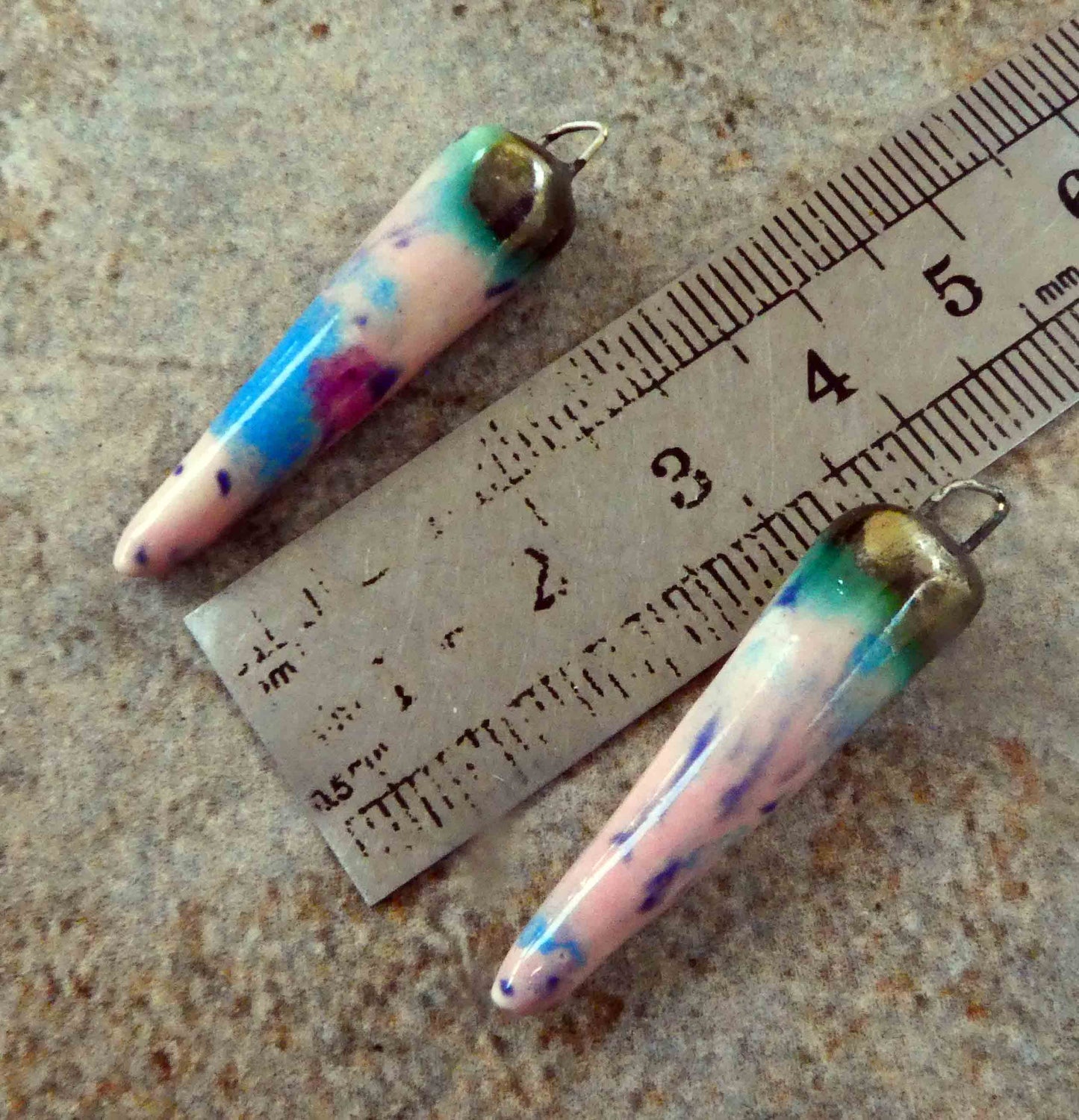 Ceramic Spikes Earring Charms -Pink Pixie