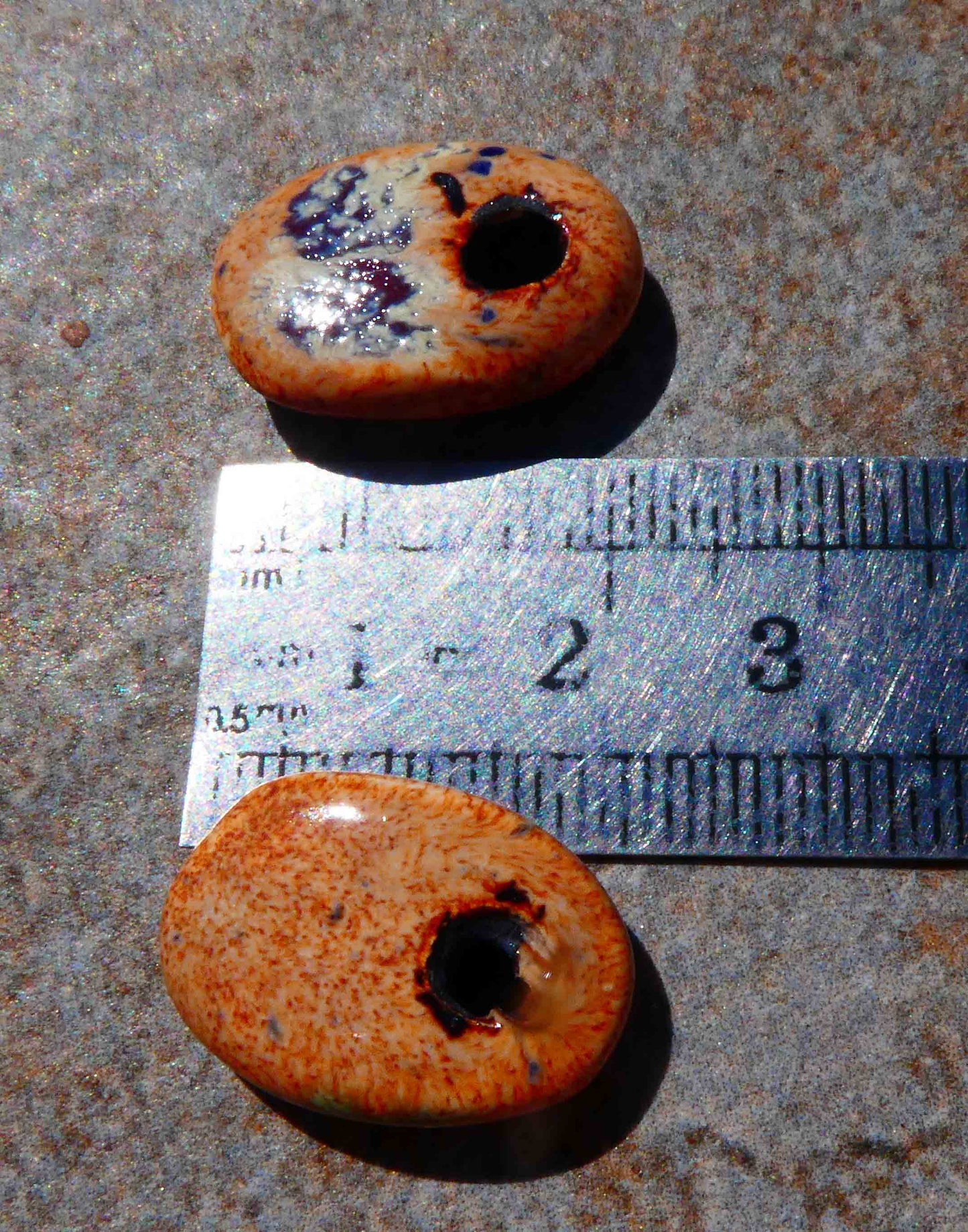 Ceramic Hagstone Pebble Drops -Tibet