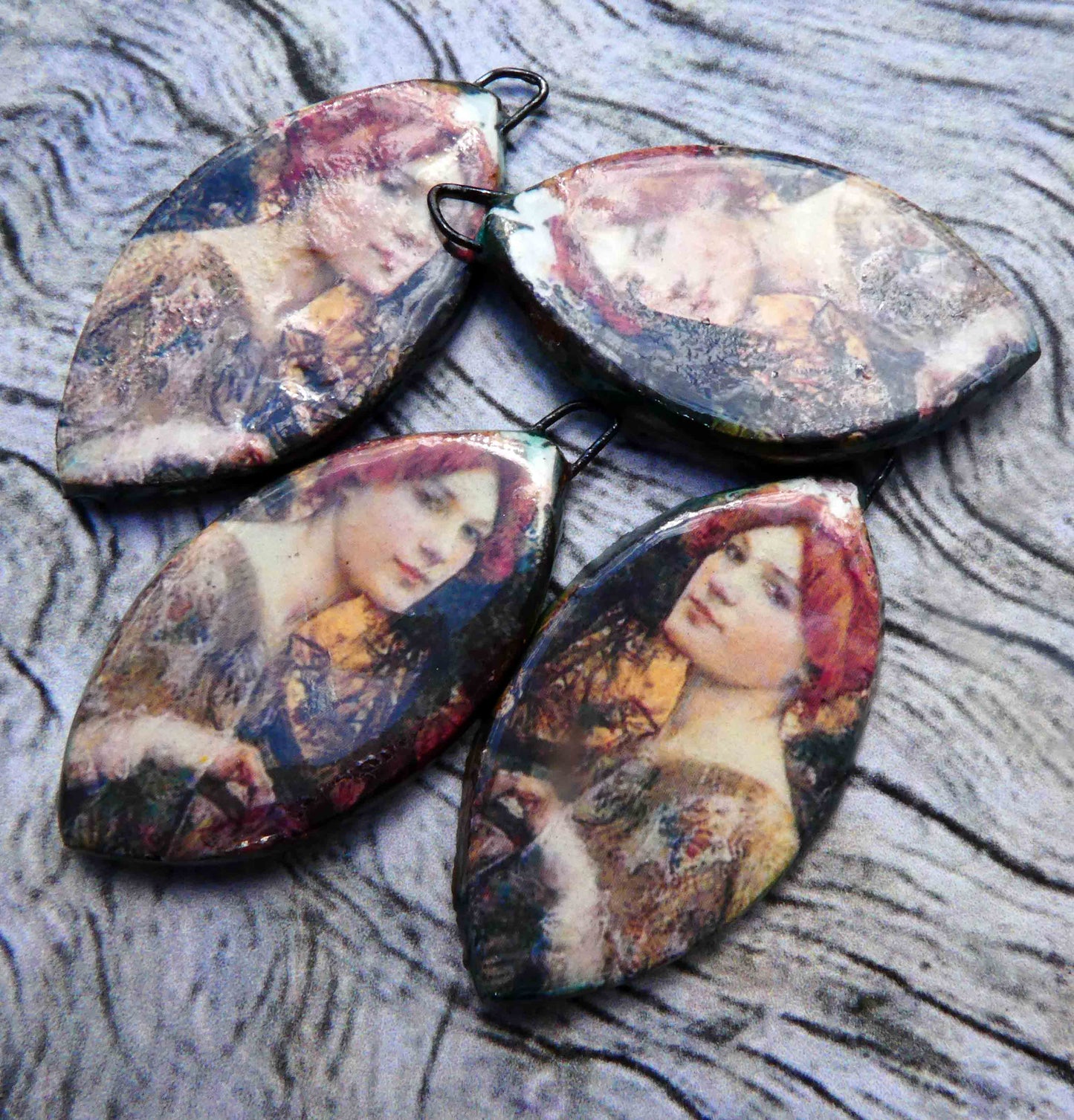 Ceramic Decal Edgar Maxence Earring Charms #2