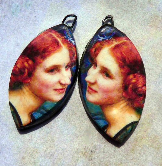 Ceramic Decal Edgar Maxence Earring Charms #3