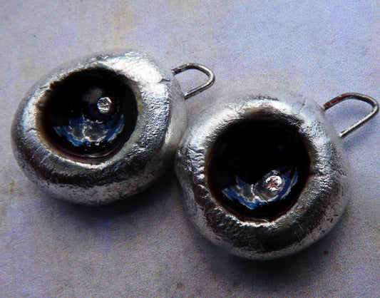 Ceramic Silvery Bowl Enamel Earring Charms -Red Copper