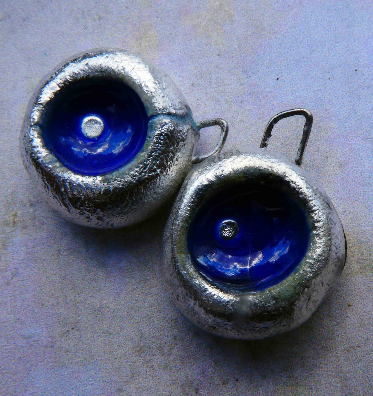 Ceramic Silvery Bowl Enamel Earring Charms -Wild Violet