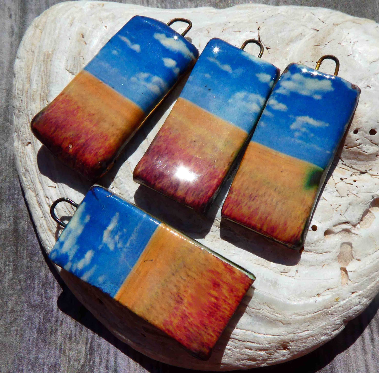 For Ukraine - Skies Over Wheatfield Decal Tablet Earring Charms #2
