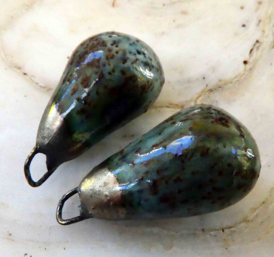 Ceramic Drops Earring Charms -Autumn Blues