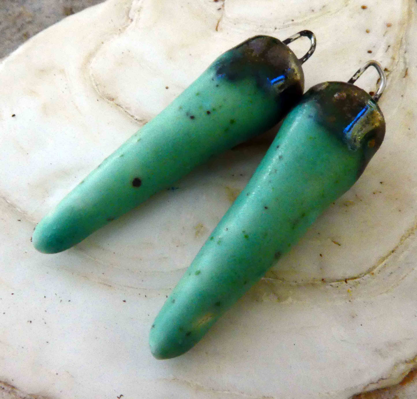 Ceramic Drops Earring Charms -Robins Egg