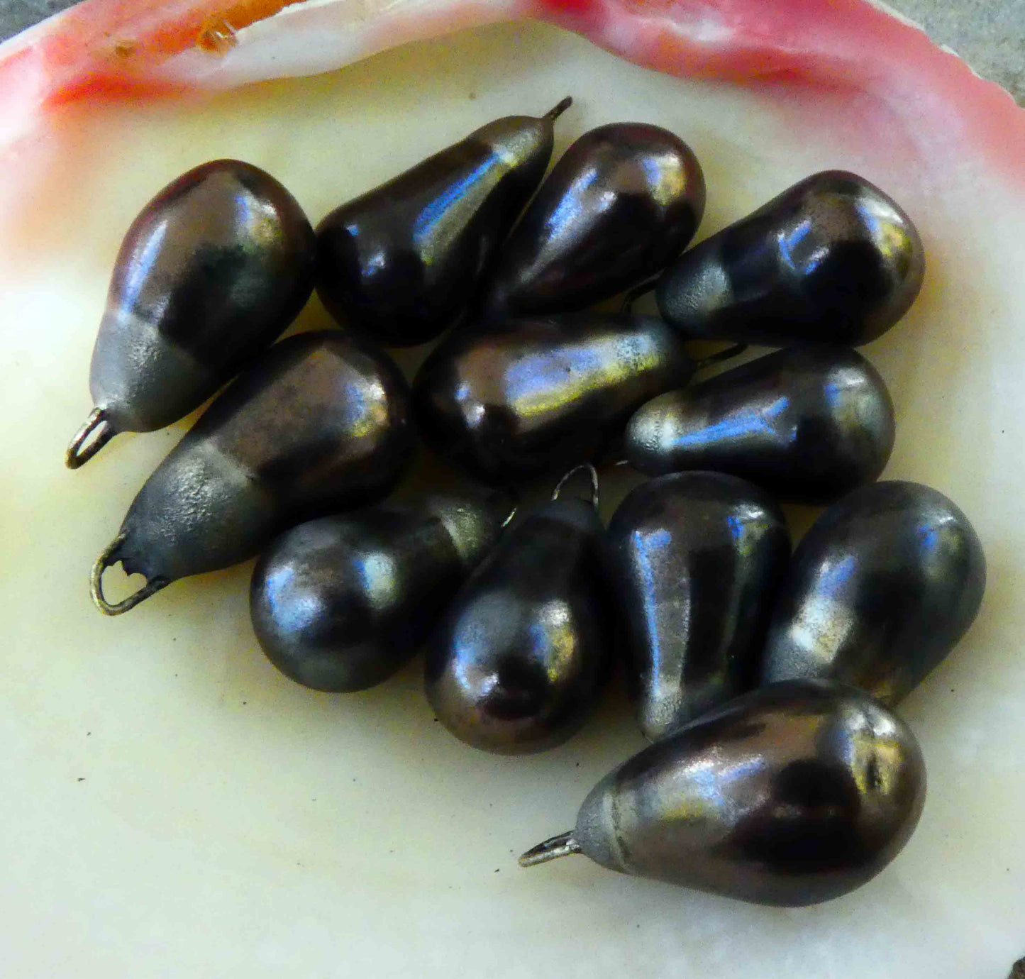 Ceramic Drops Earring Charms -Bronze