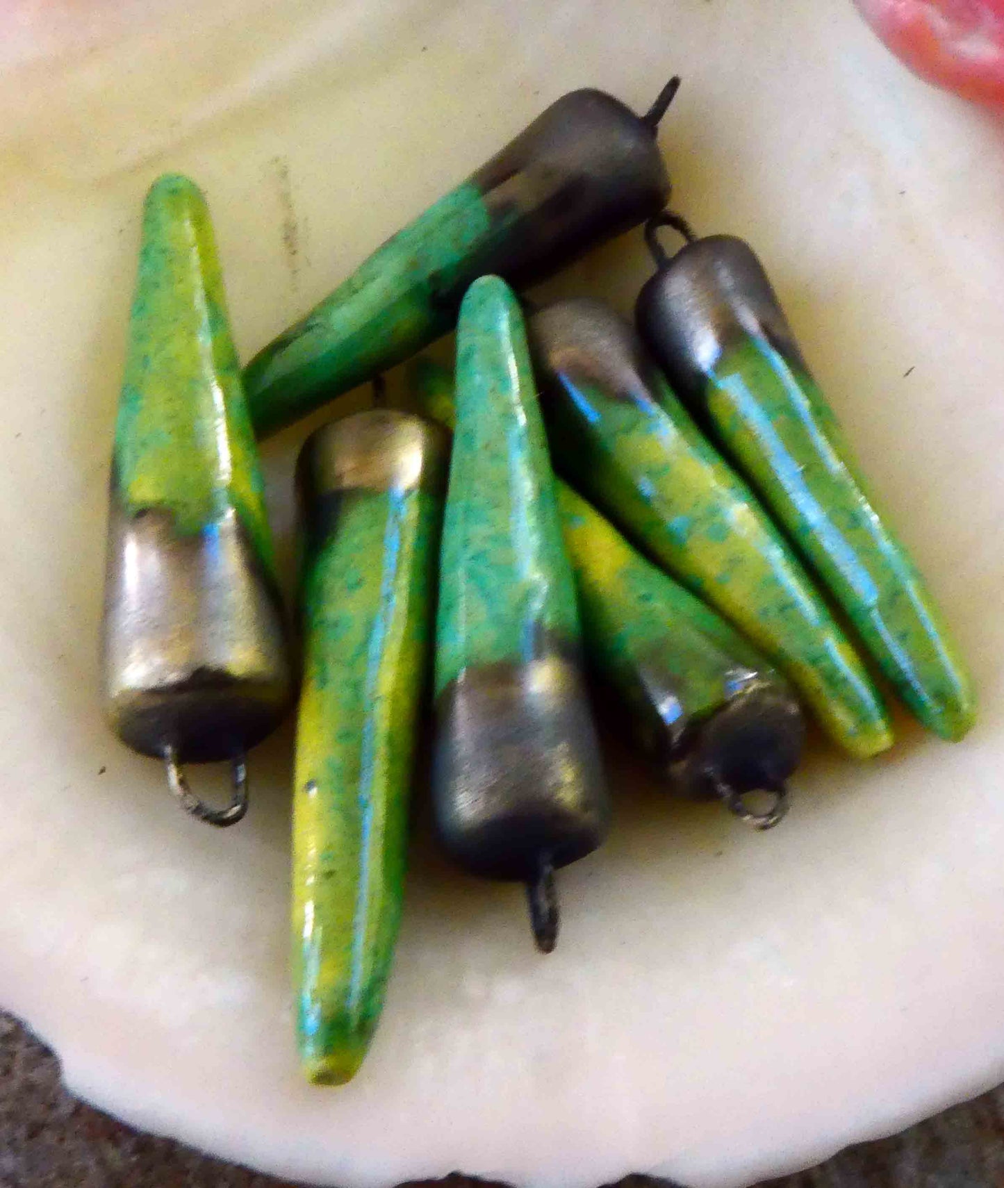 Ceramic Spikes Earring Charms -Supernova