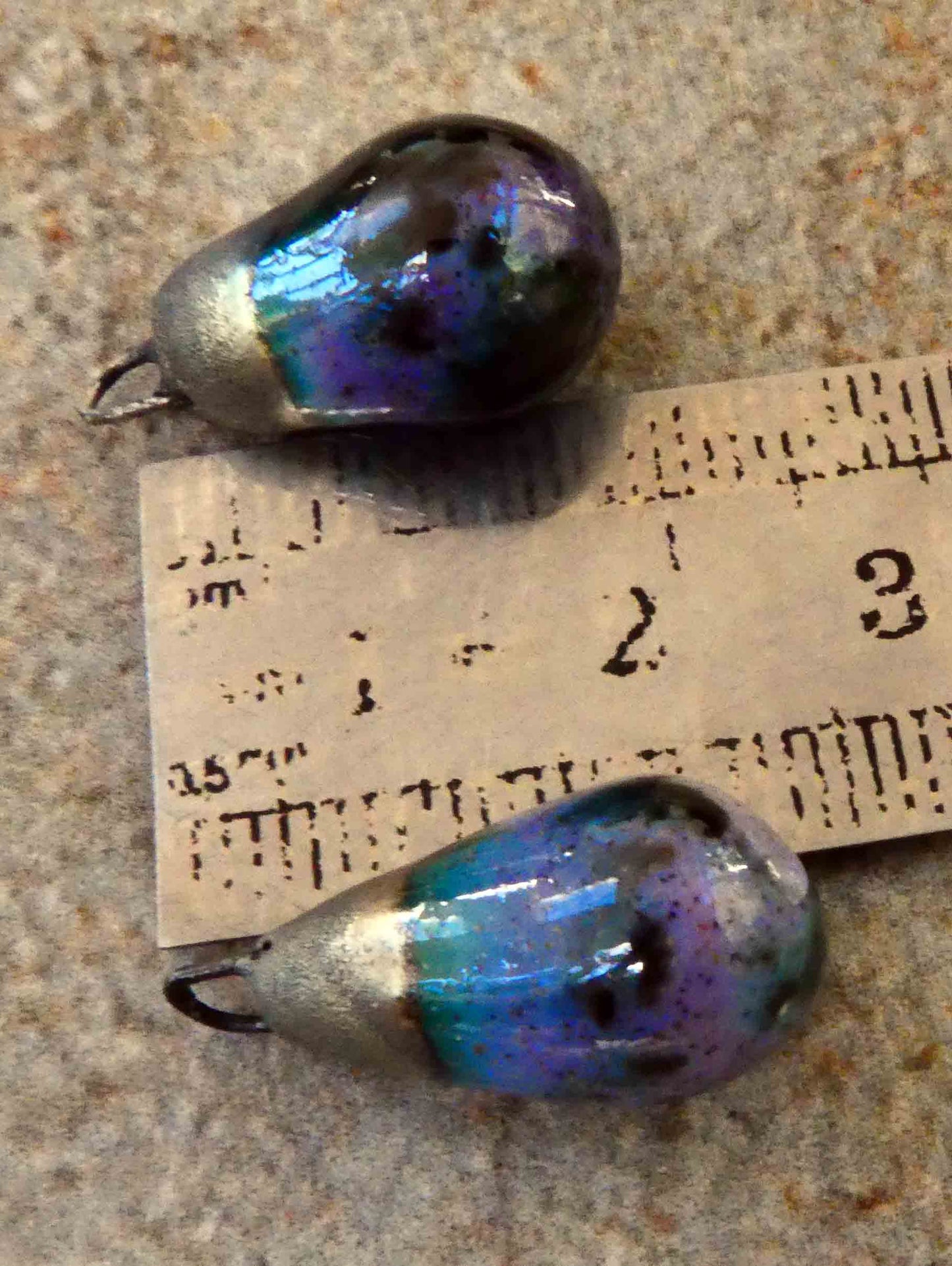 Ceramic Drops Earring Charms -Speckled Violet