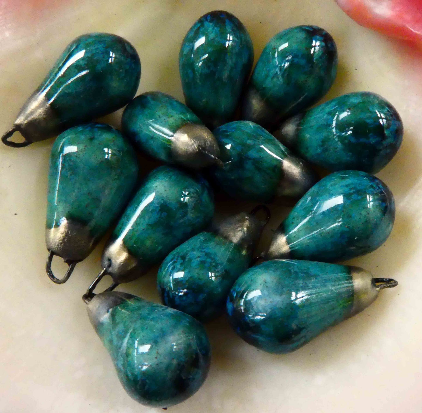 Ceramic Bronzy Drop Earring Charms - Bora Bora