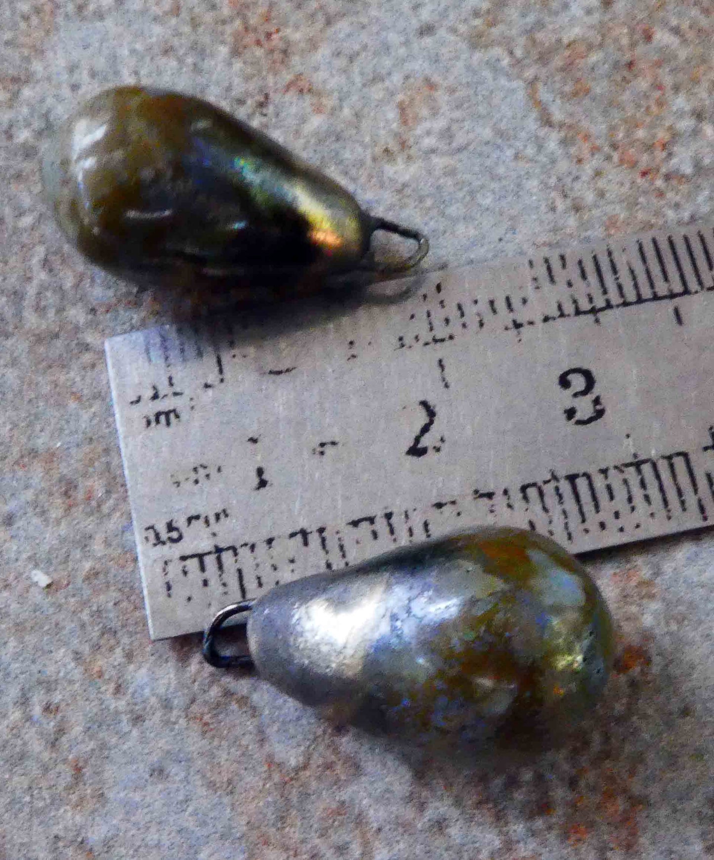 Ceramic Bronzy Drop Earring Charms - Gold Blue
