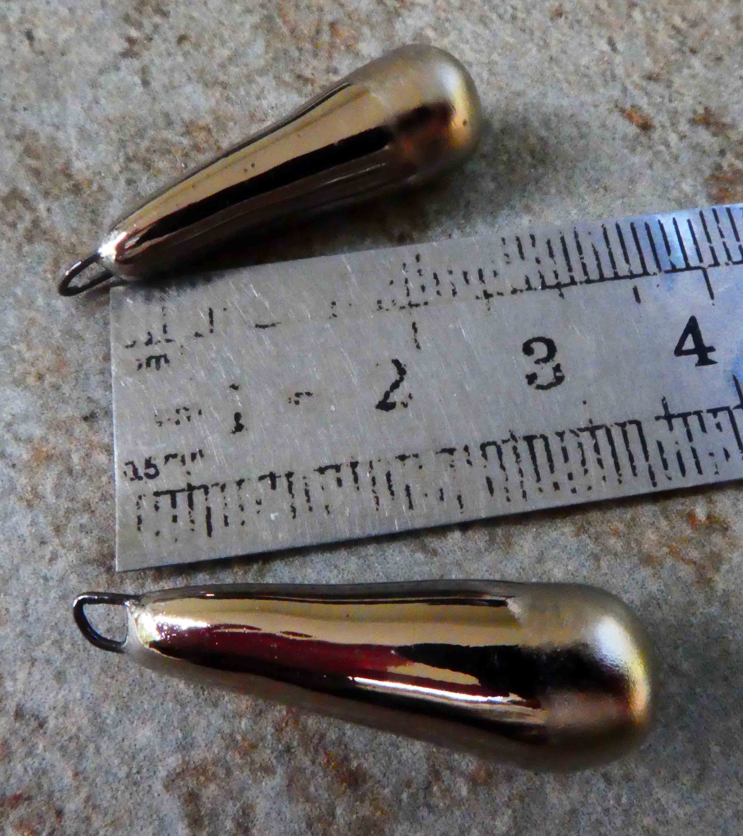 Ceramic Matte and Gloss Platinum Baton Earring Charms