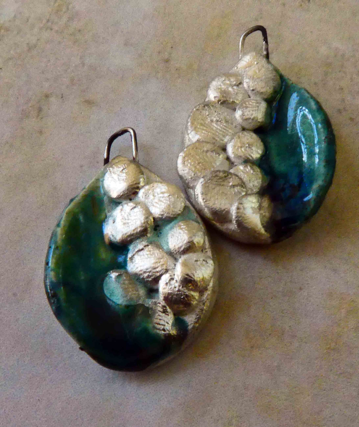 Ceramic Granule Silvery Earring Charms -Bora Bora