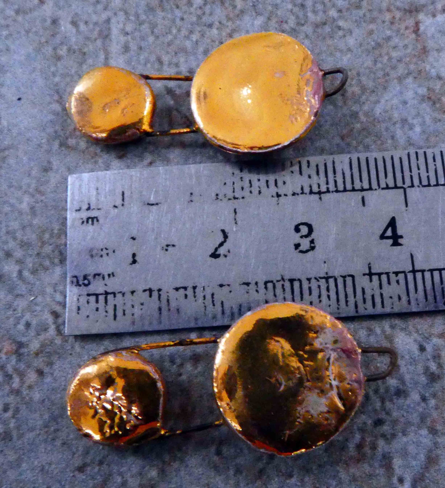 Ceramic Disc Sling Earring Charms -Gold Lustre