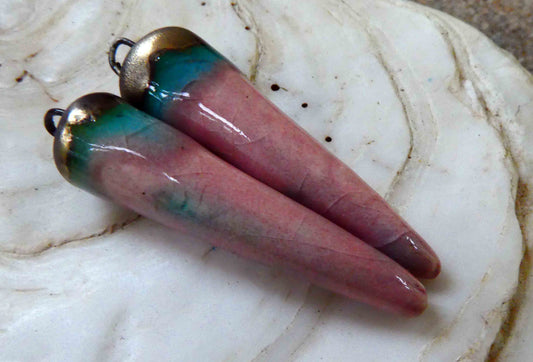 Ceramic Spikes Earring Charms - Orchid Pink