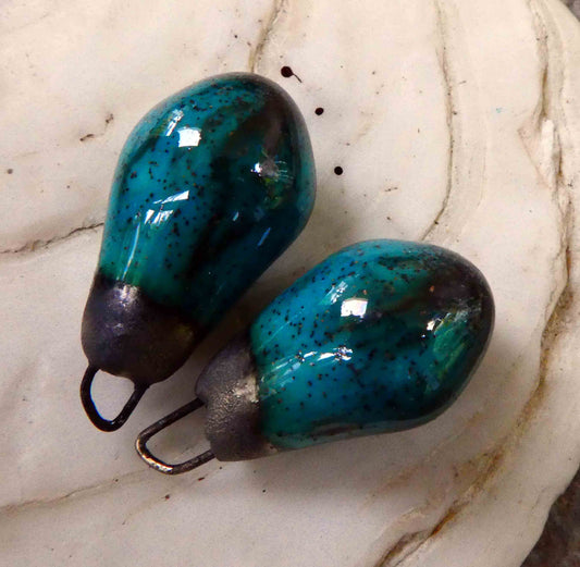 Ceramic Drops Earring Charms - Tiffany Green