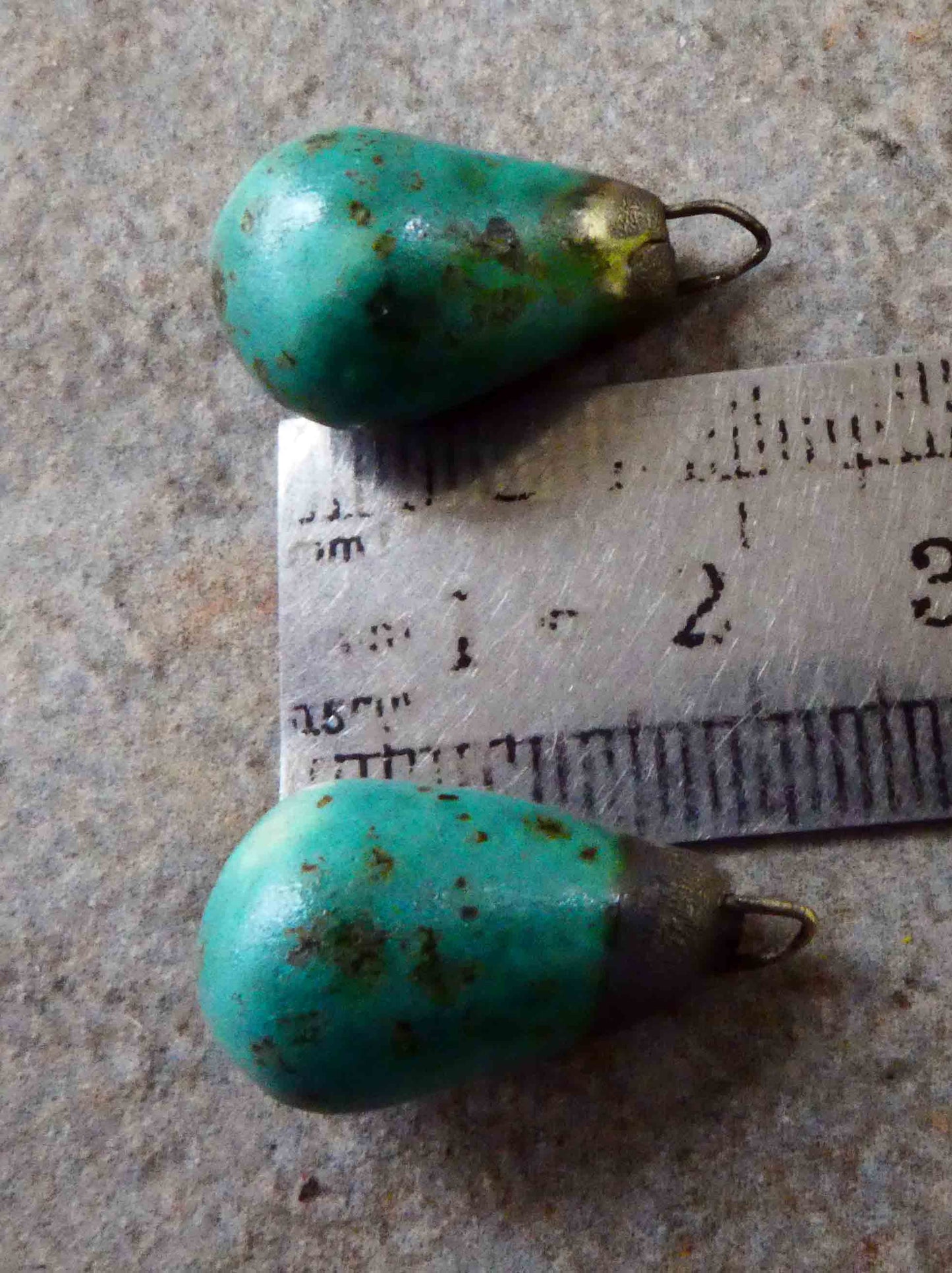 Ceramic Drops Earring Charms - Turquoise Speckle