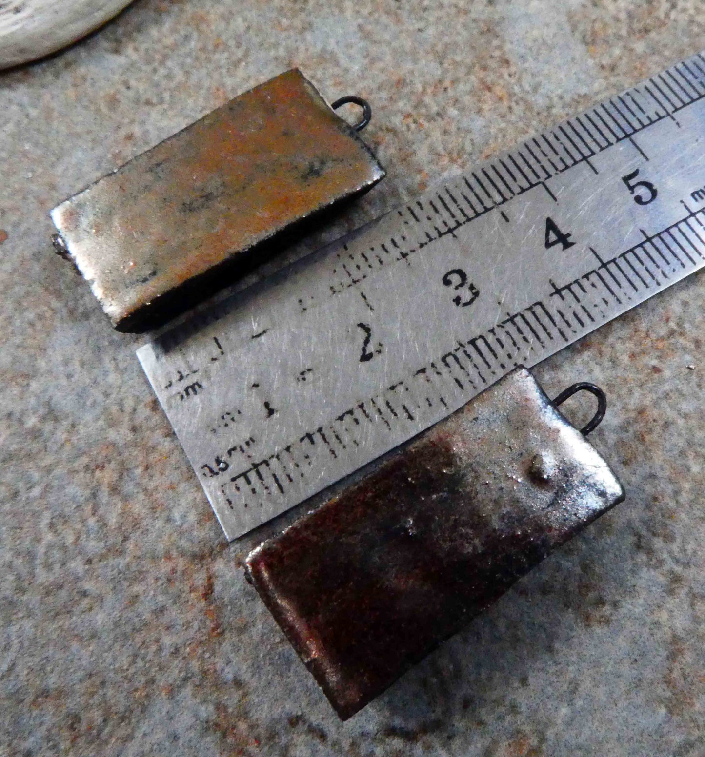 Mixed Ceramic Carved Tablet Drops Earring Charms #2