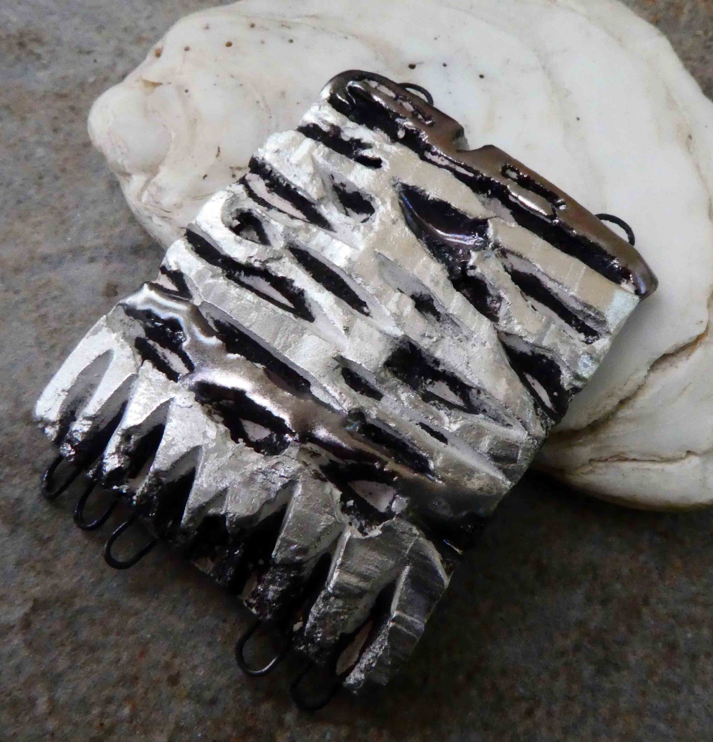 Mixed Ceramic Carved Necklace Connector