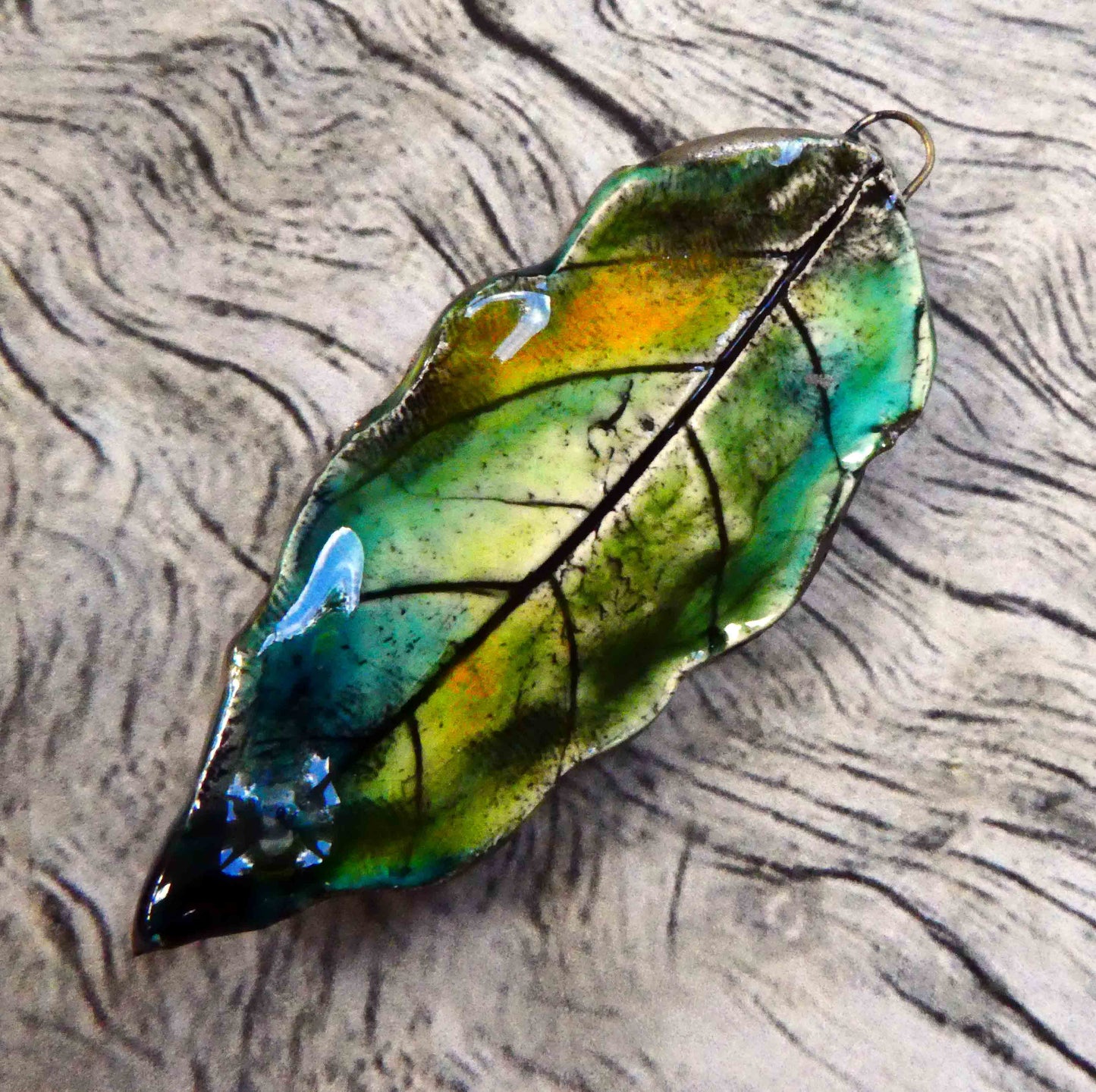 Ceramic Leaf Pendant #4