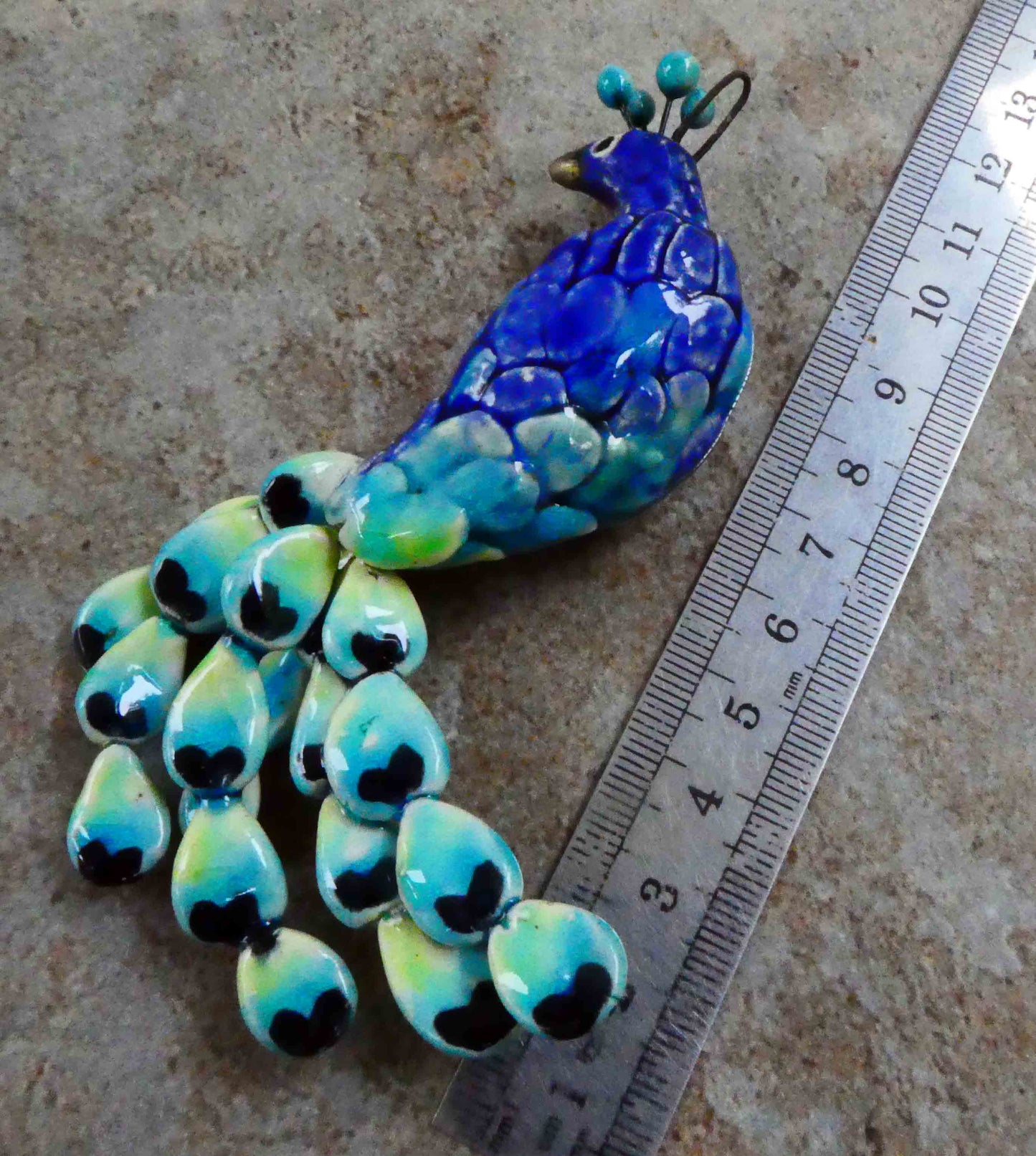 Ceramic Peacock Pendant