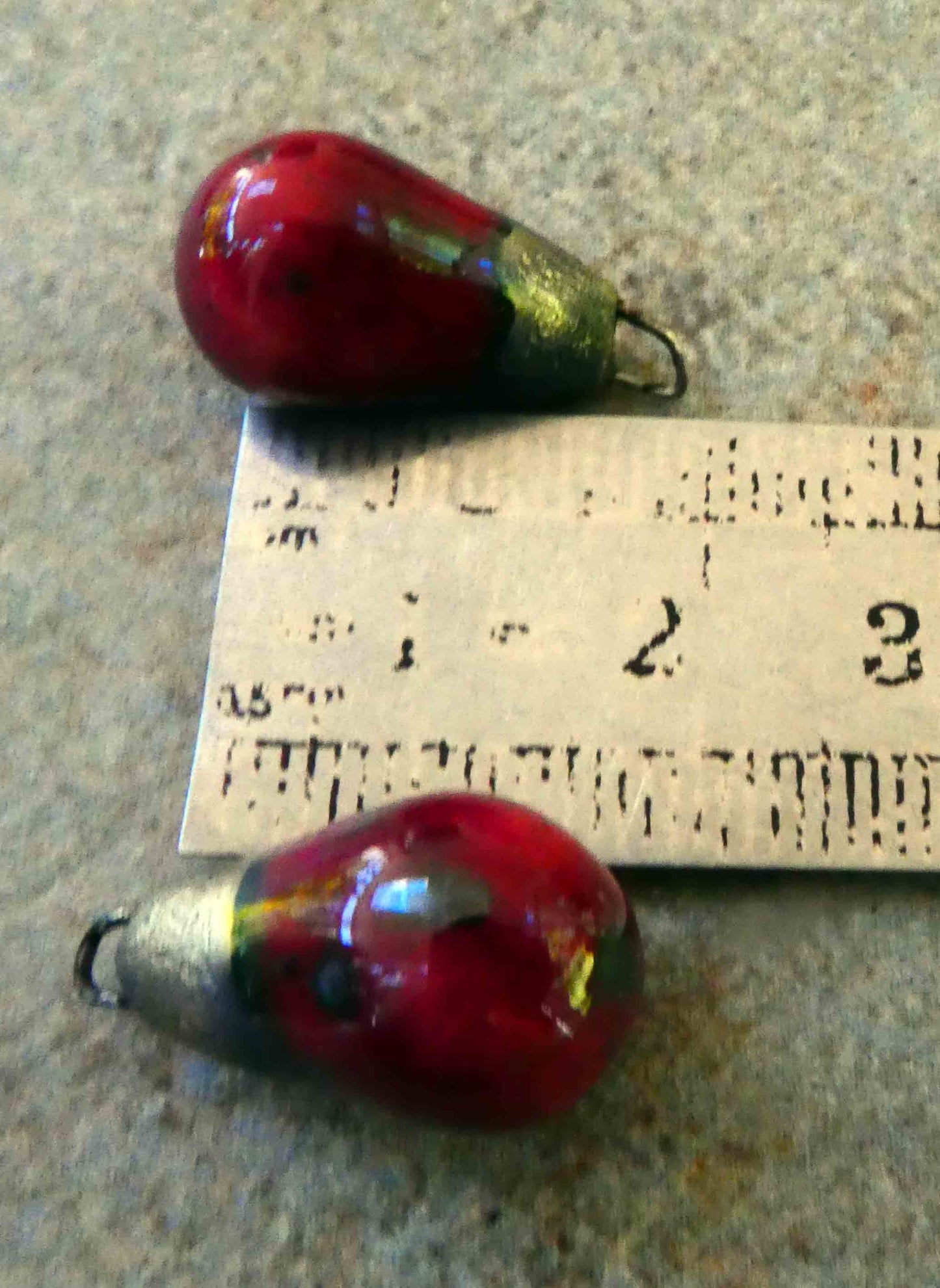 Ceramic Bronzy Drops Earring Charms - Speckled Cerise