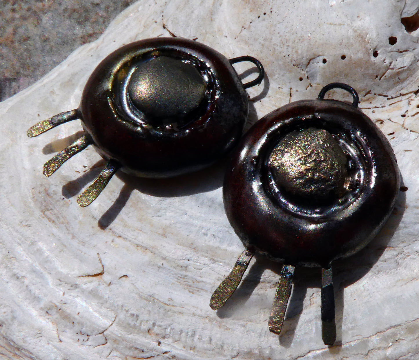 Ceramic Disc and Stick Earring Charms -Gloria
