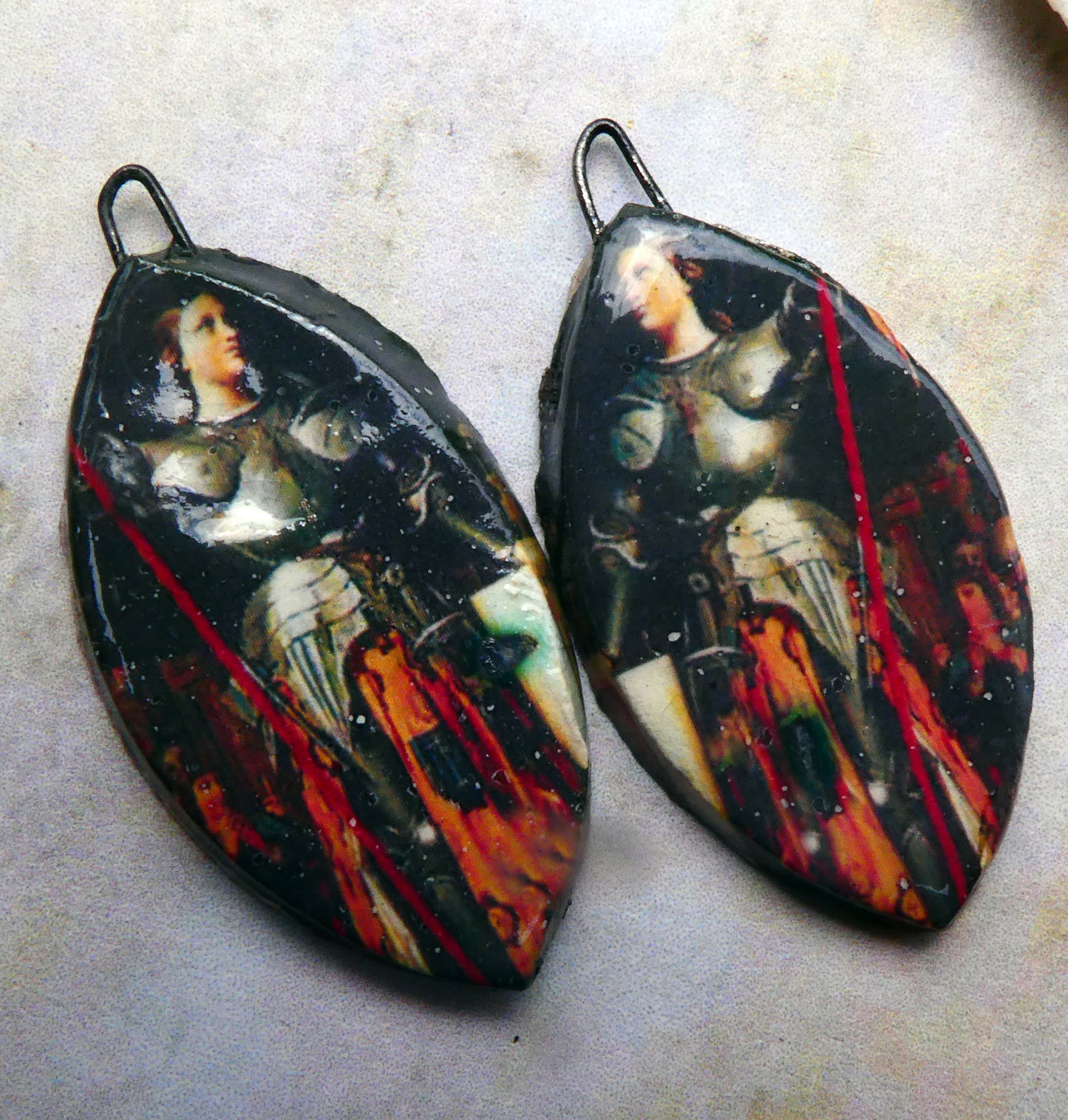 Warrior Women Decal Drop Earring Charms - Joan of Arc