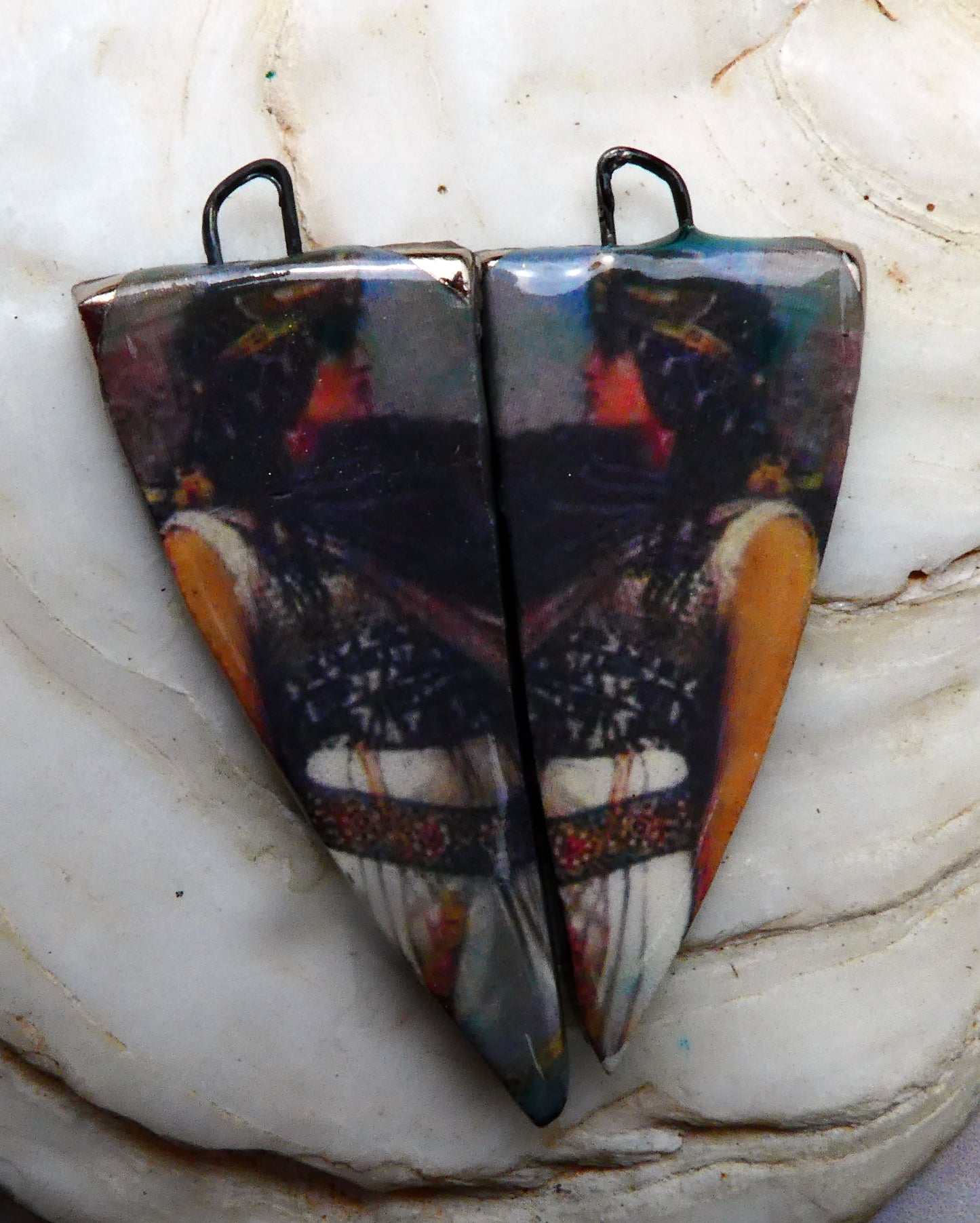 Warrior Women Decal Drop Earring Charms - Queen Zenobia - Assymetric