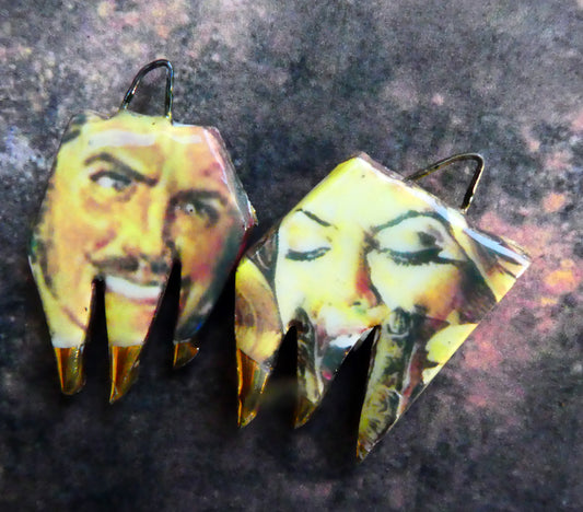 Ceramic Terror Decal Earring Charms#5