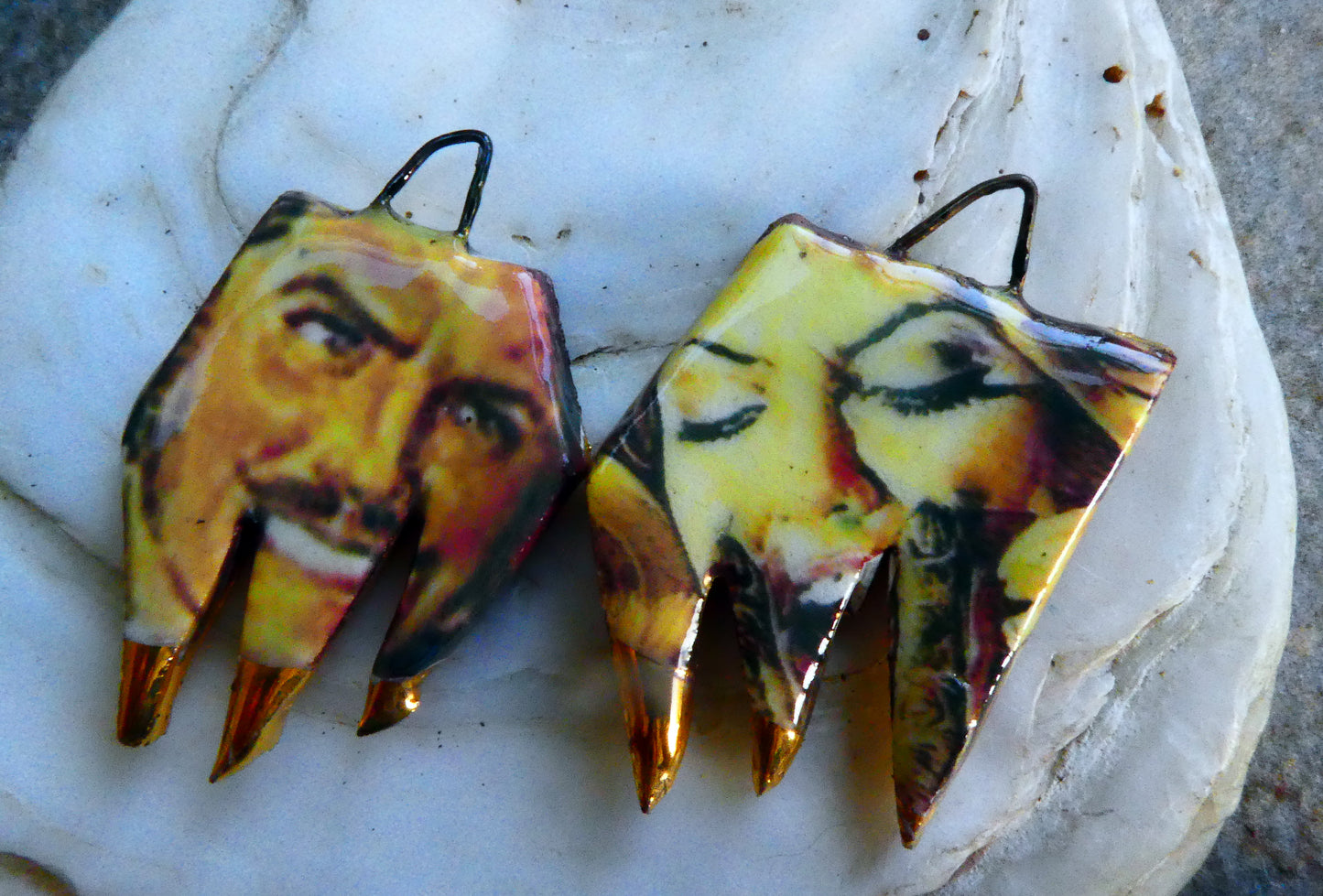 Ceramic Terror Decal Earring Charms#5