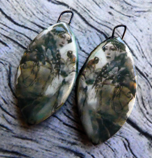 Warrior Women Decal Drop Earring Charms - Volga-Bulgar Warrior