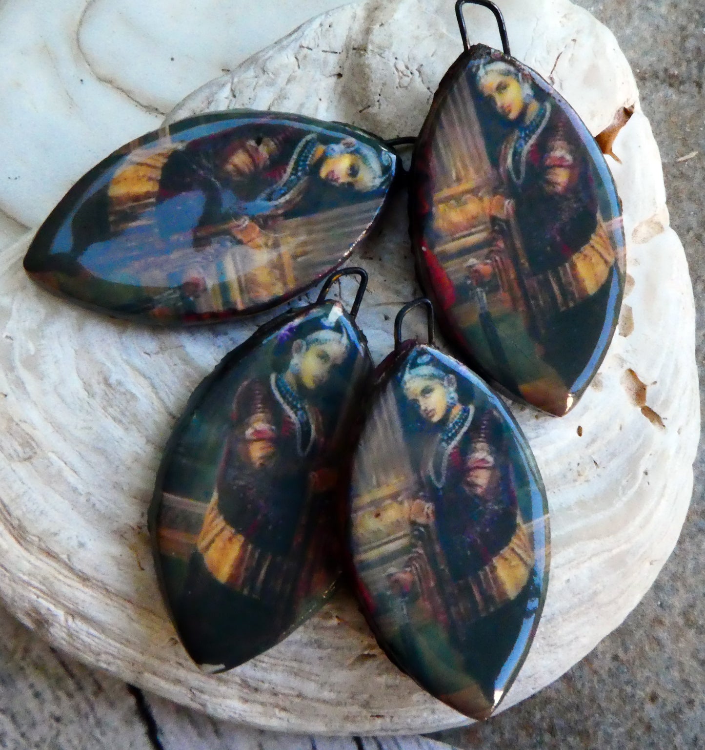 Warrior Women Decal Drop Earring Charms - Jhansi Ki Rani