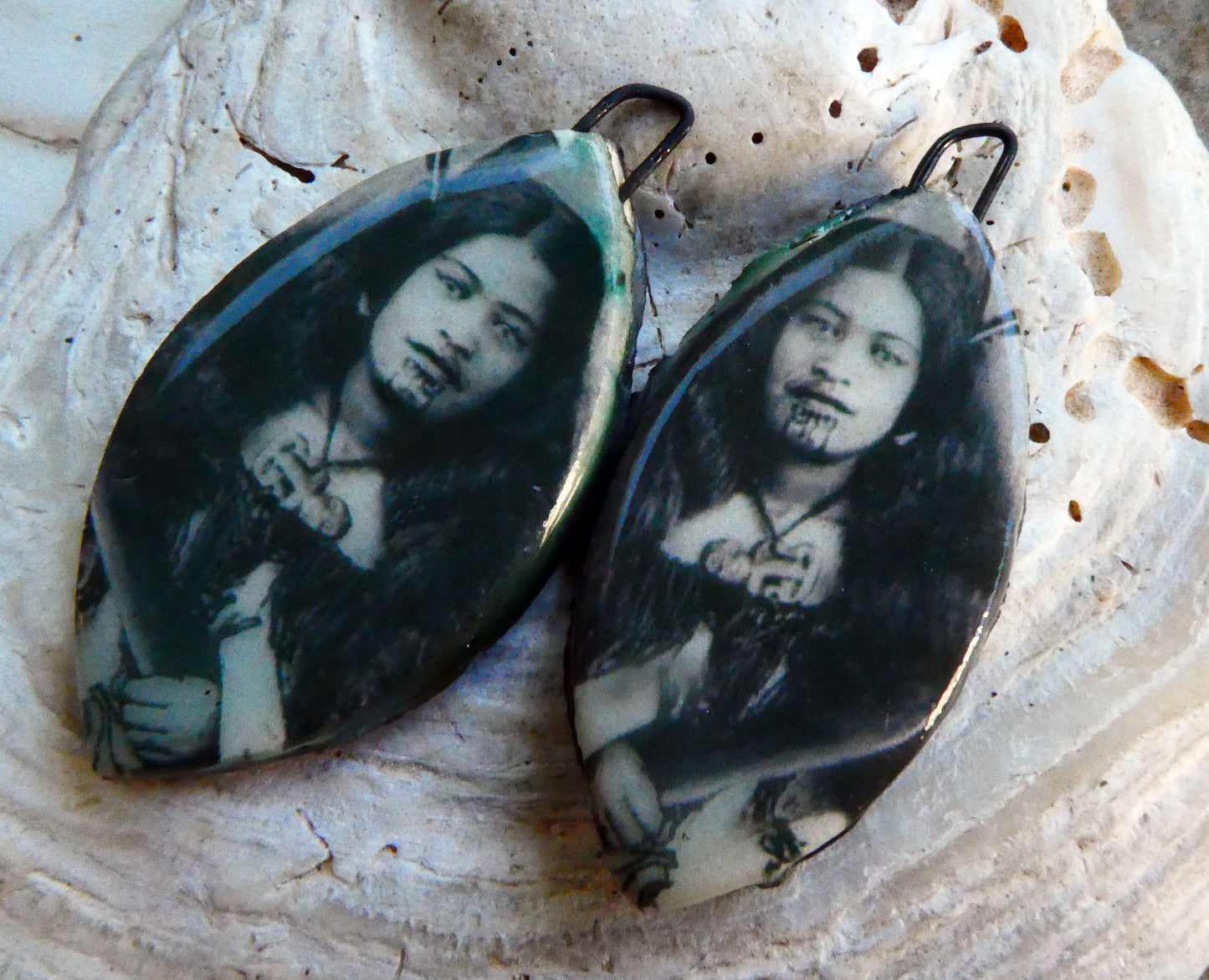 Warrior Women Decal Drop Earring Charms - Maori Warrior