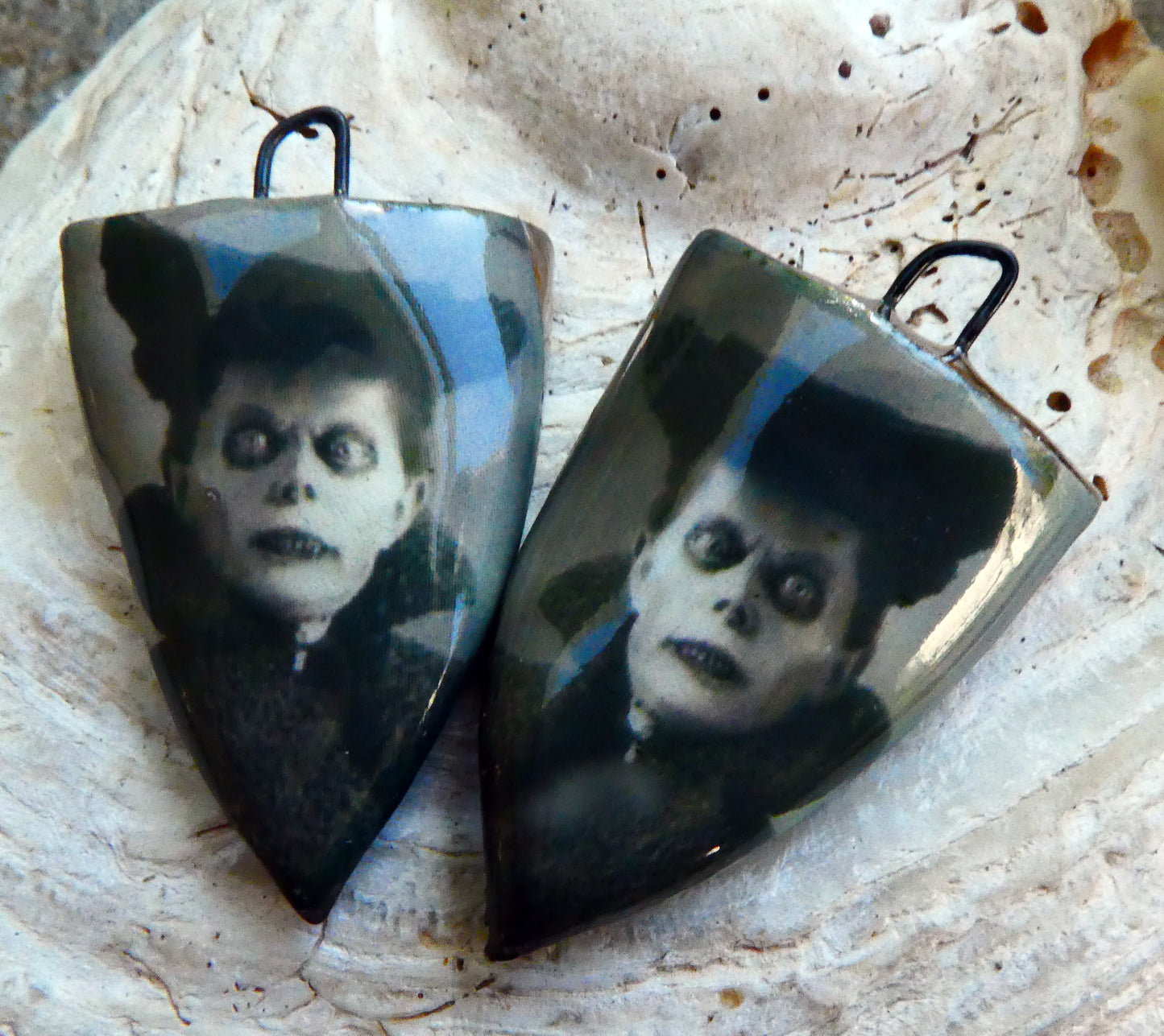 Spook Decal Shield Earring Charms