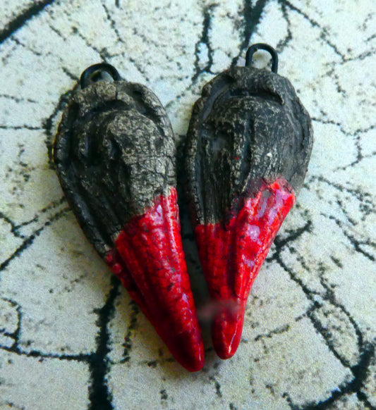 Ceramic Wooden Stake Earring Charms