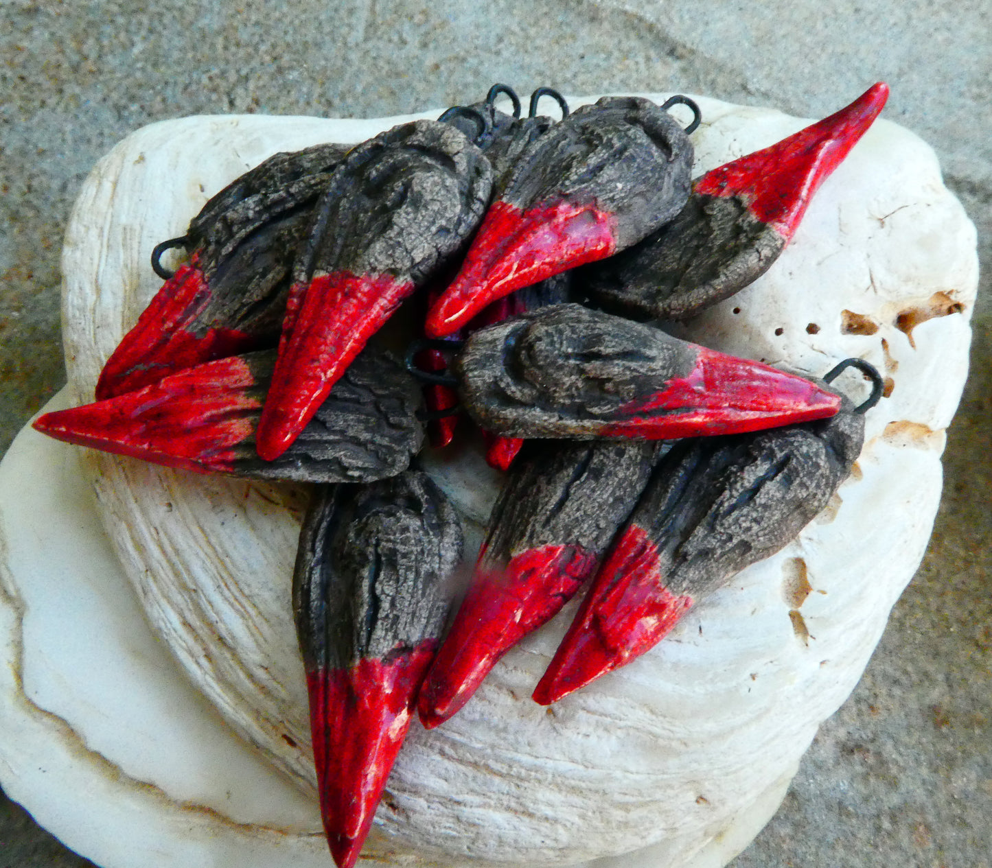 Ceramic Wooden Stake Earring Charms