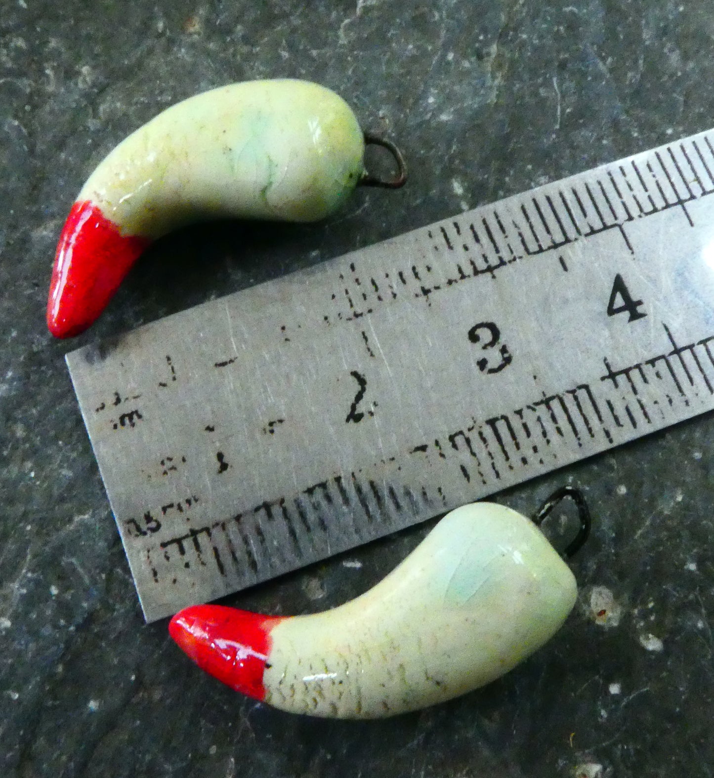 Ceramic Bloody Fang or Claw Earring Charms