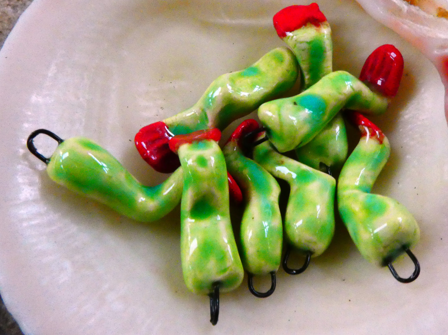 Ceramic Frogs Legs Earring Charms