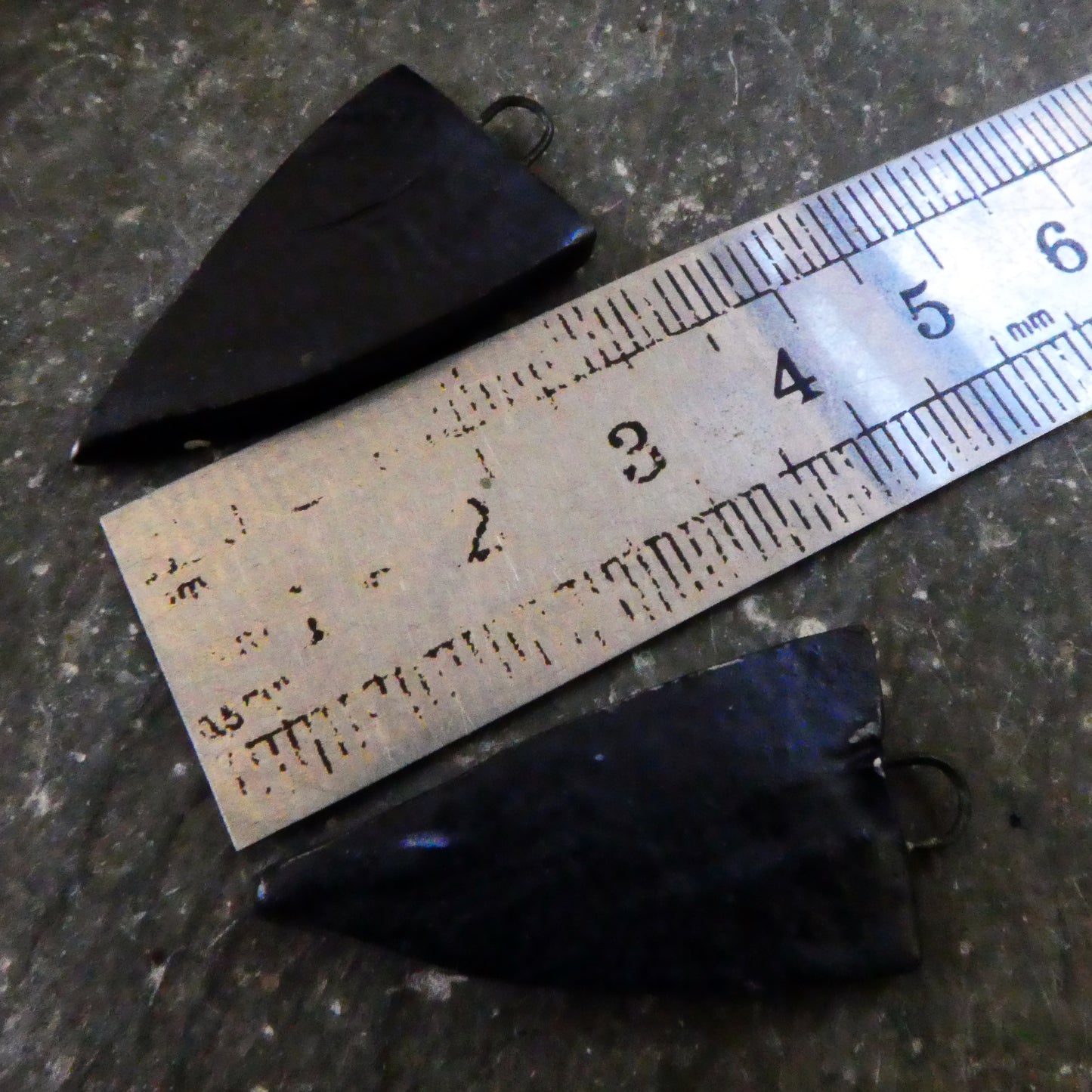 Ceramic Sgraffito Spear Earring Charms #1