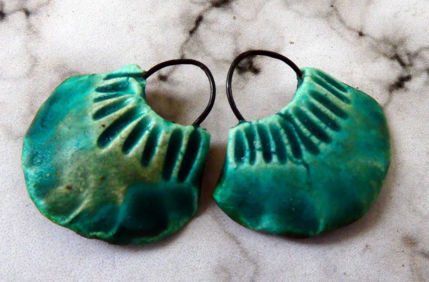 Ceramic Wedge Earring Charms - Antique Turquoise