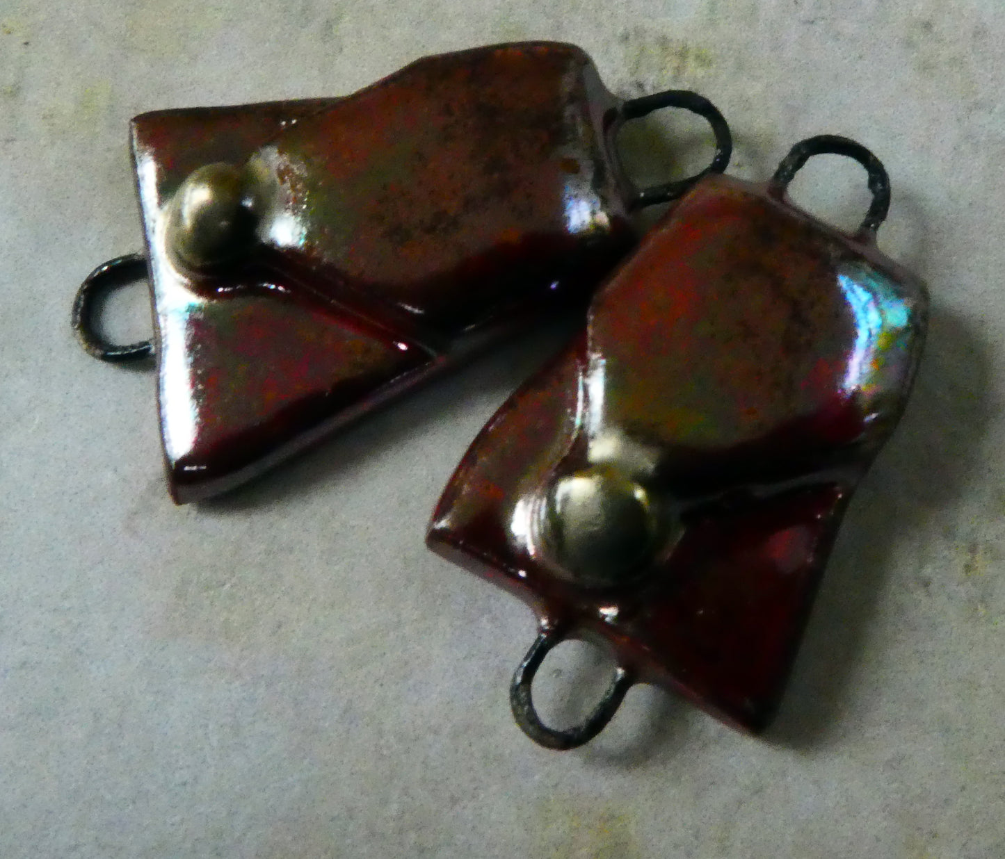 Ceramic Handbag Earring Connectors - Rose Gold