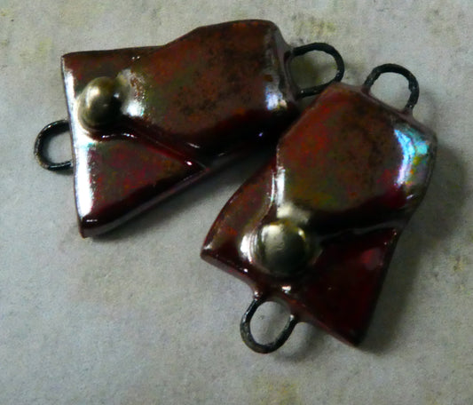 Ceramic Handbag Earring Connectors - Rose Gold