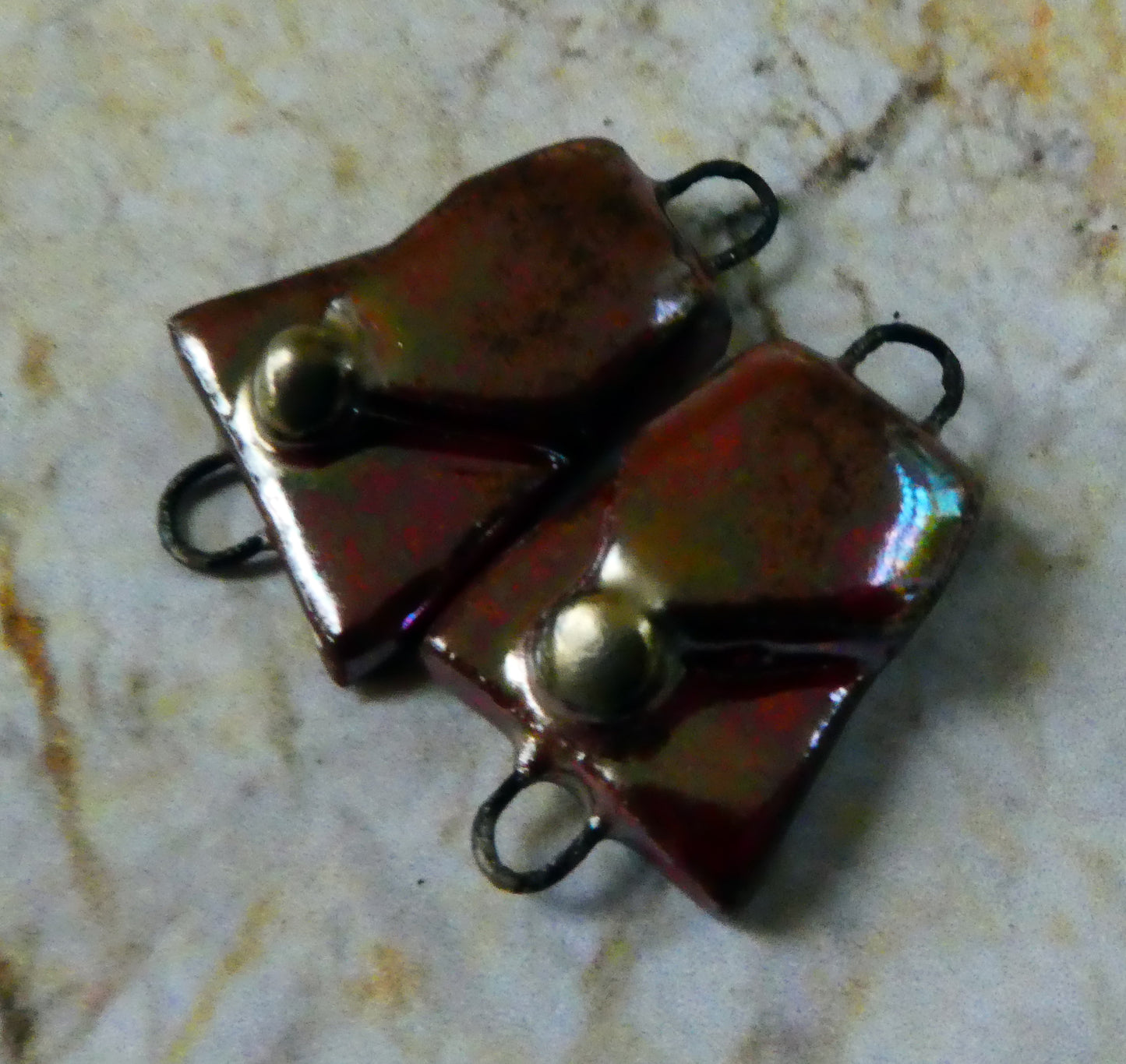 Ceramic Handbag Earring Connectors - Rose Gold