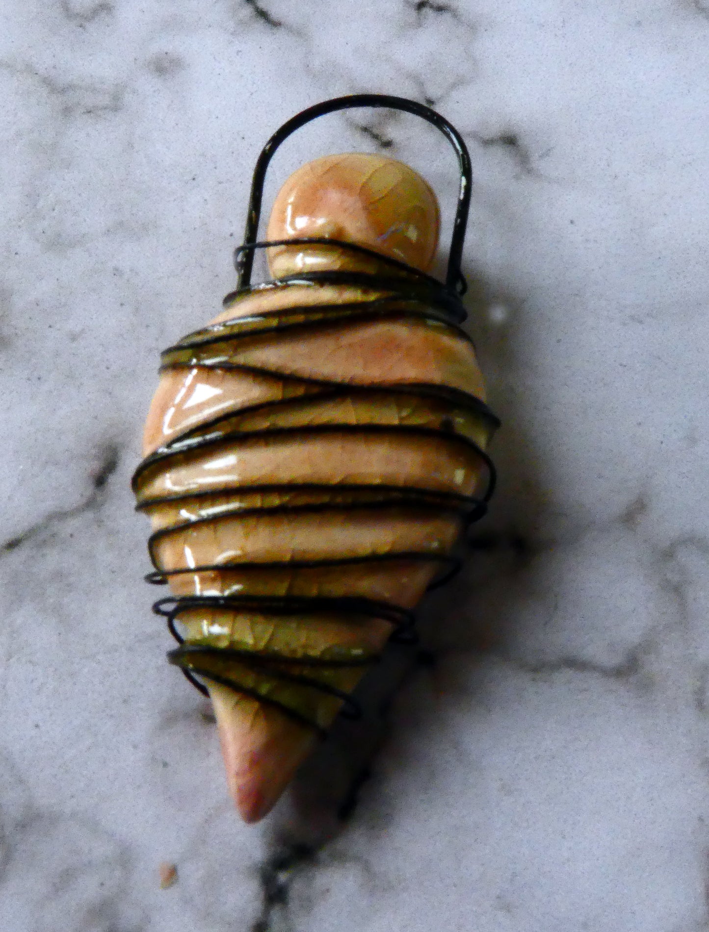 Wire Wrapped Goddess Pendant - Orchid