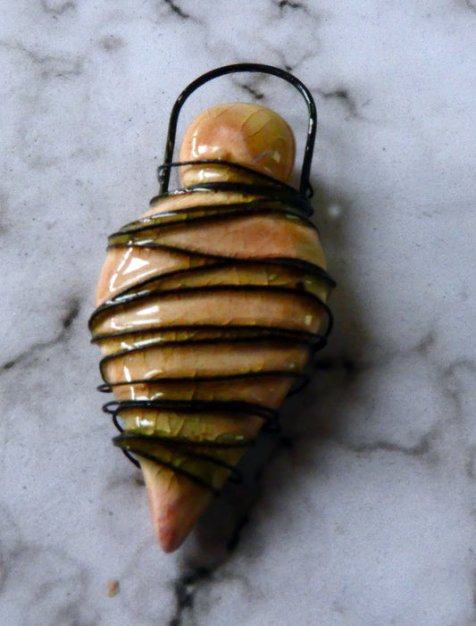 Wire Wrapped Goddess Pendant - Orchid