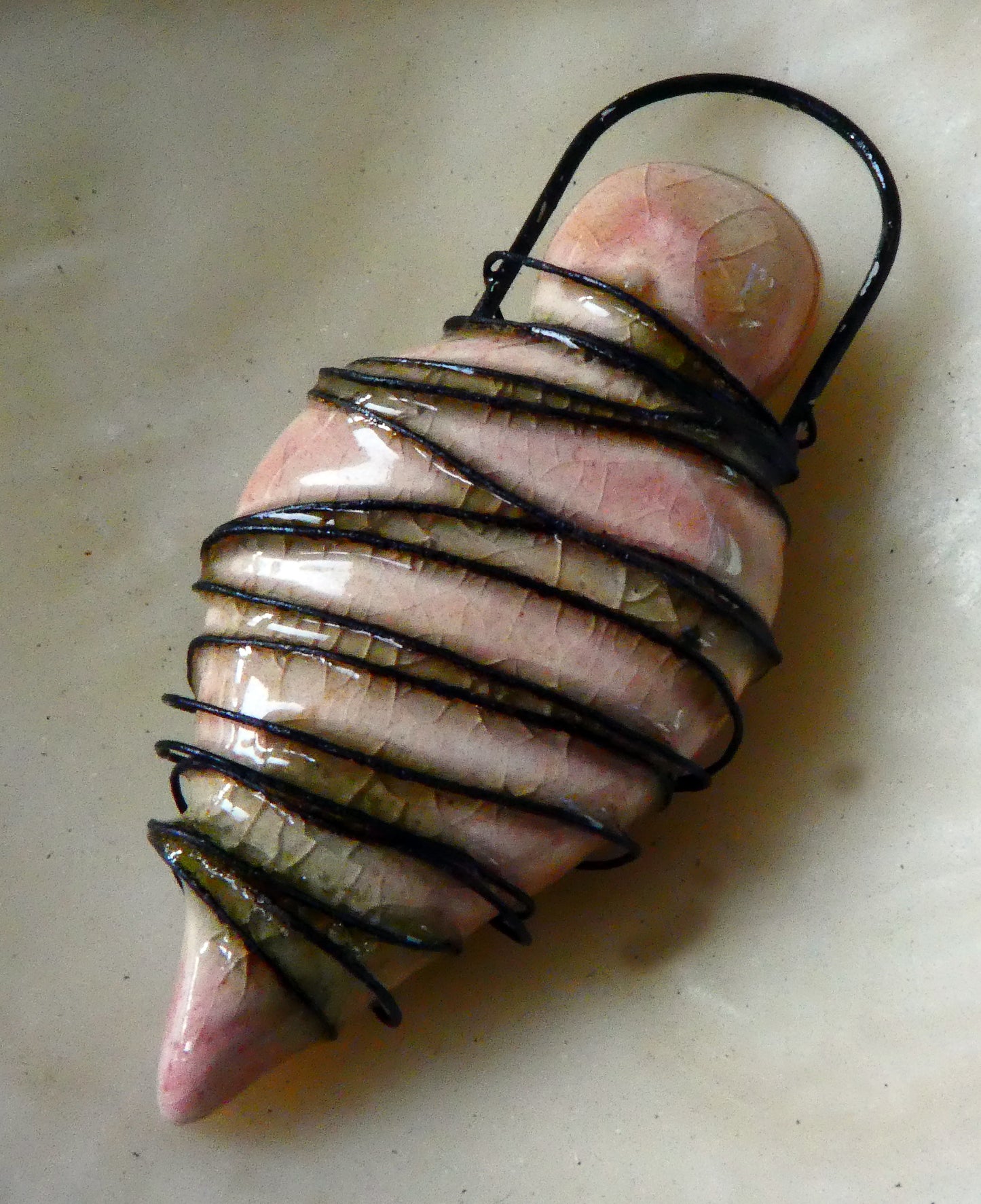 Wire Wrapped Goddess Pendant - Orchid