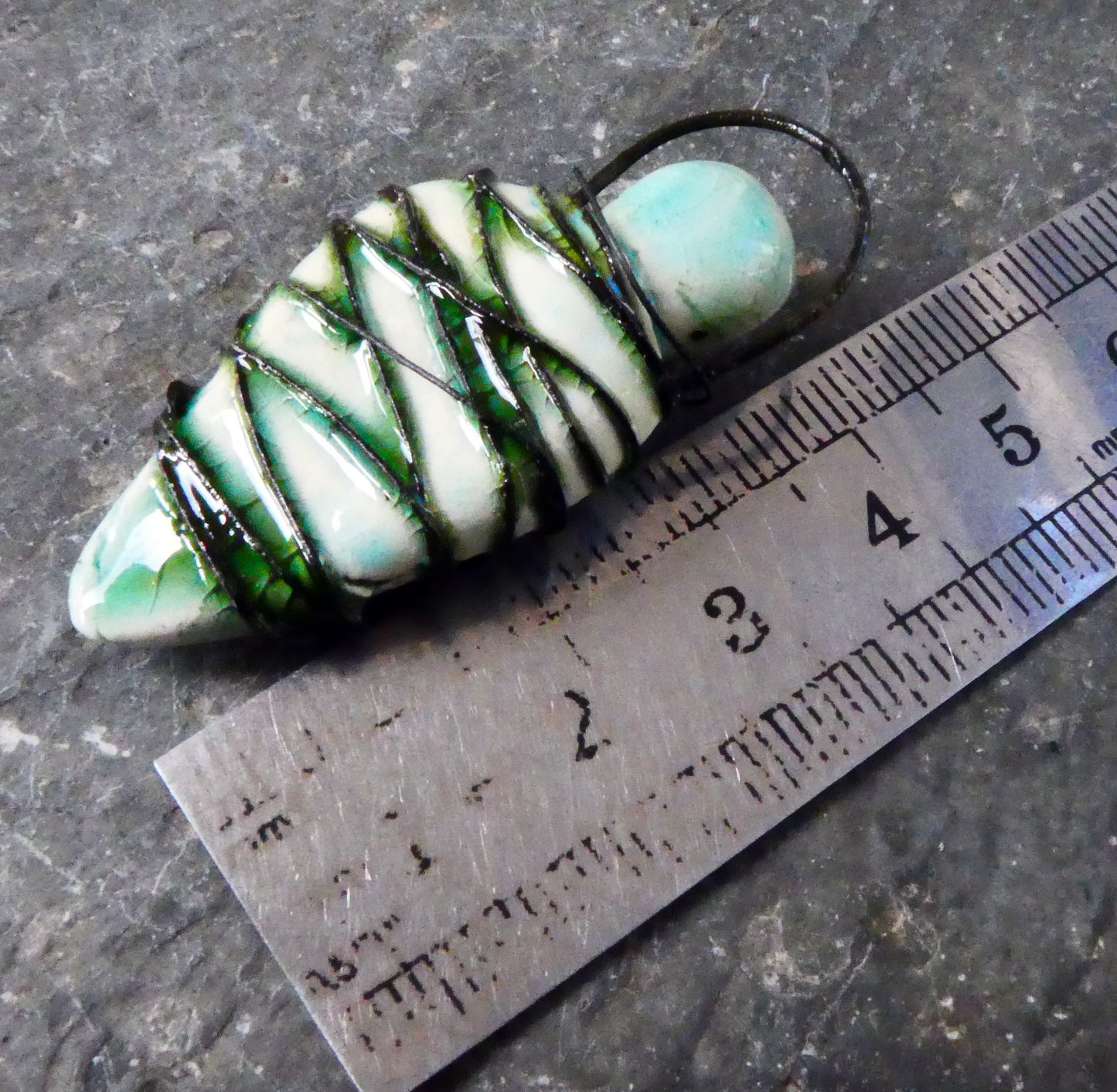 Wire Wrapped Goddess Pendant - Turquoise Crackle