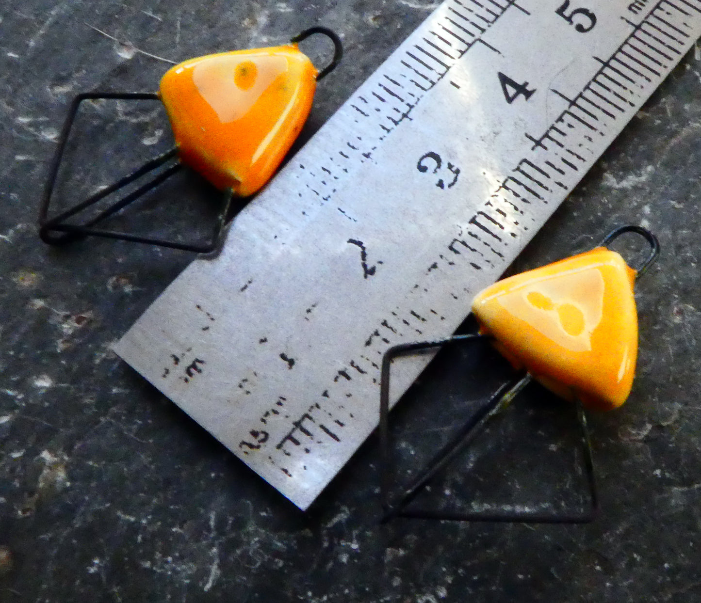 Ceramic Diamond Hoop Connectors -Yellow
